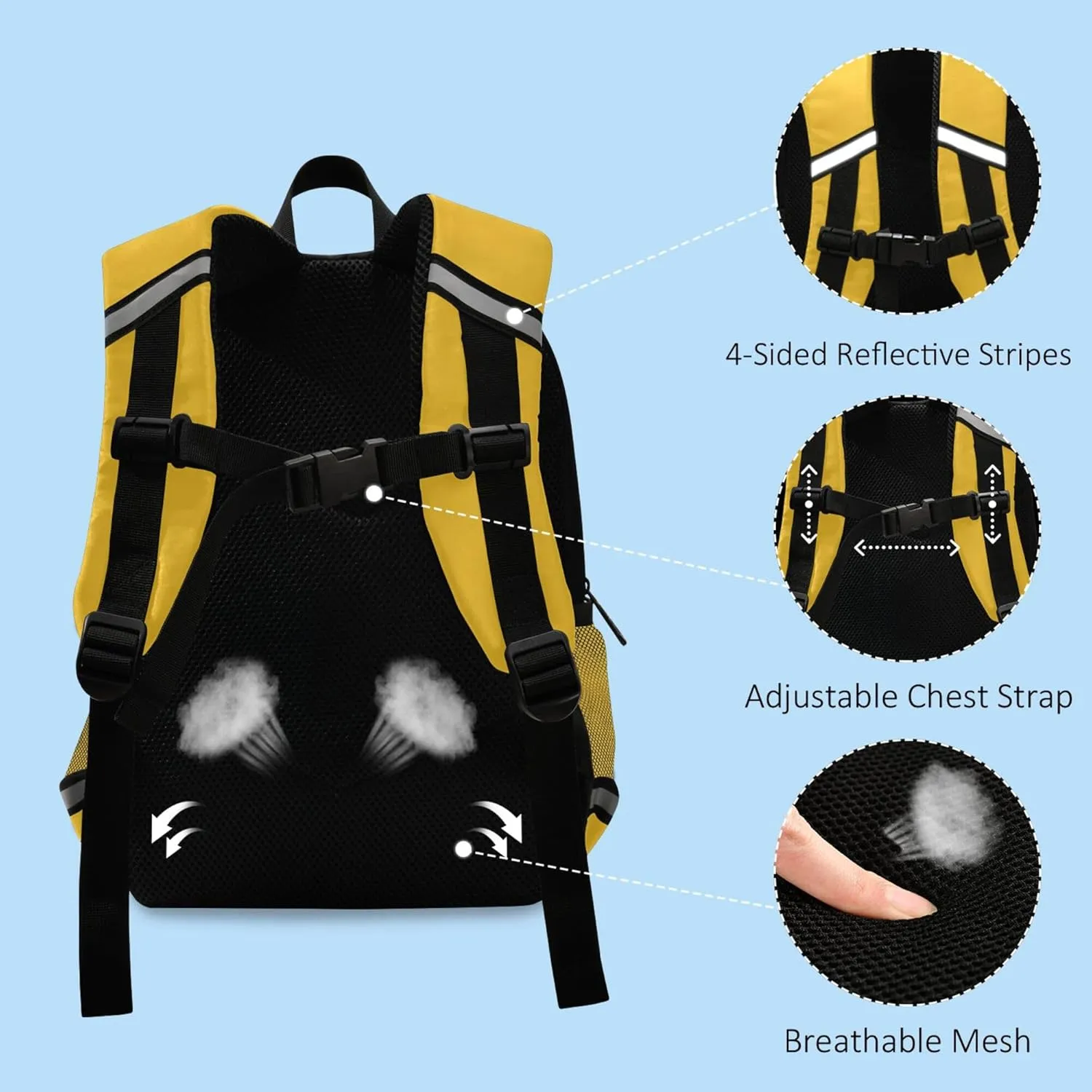 Fisyme School Bus Backpack Schoolbag Kids Daypack Toddler Travel School Bag Small Mini Backpacks for Kindergarten Preschool Nursery Boys Girls