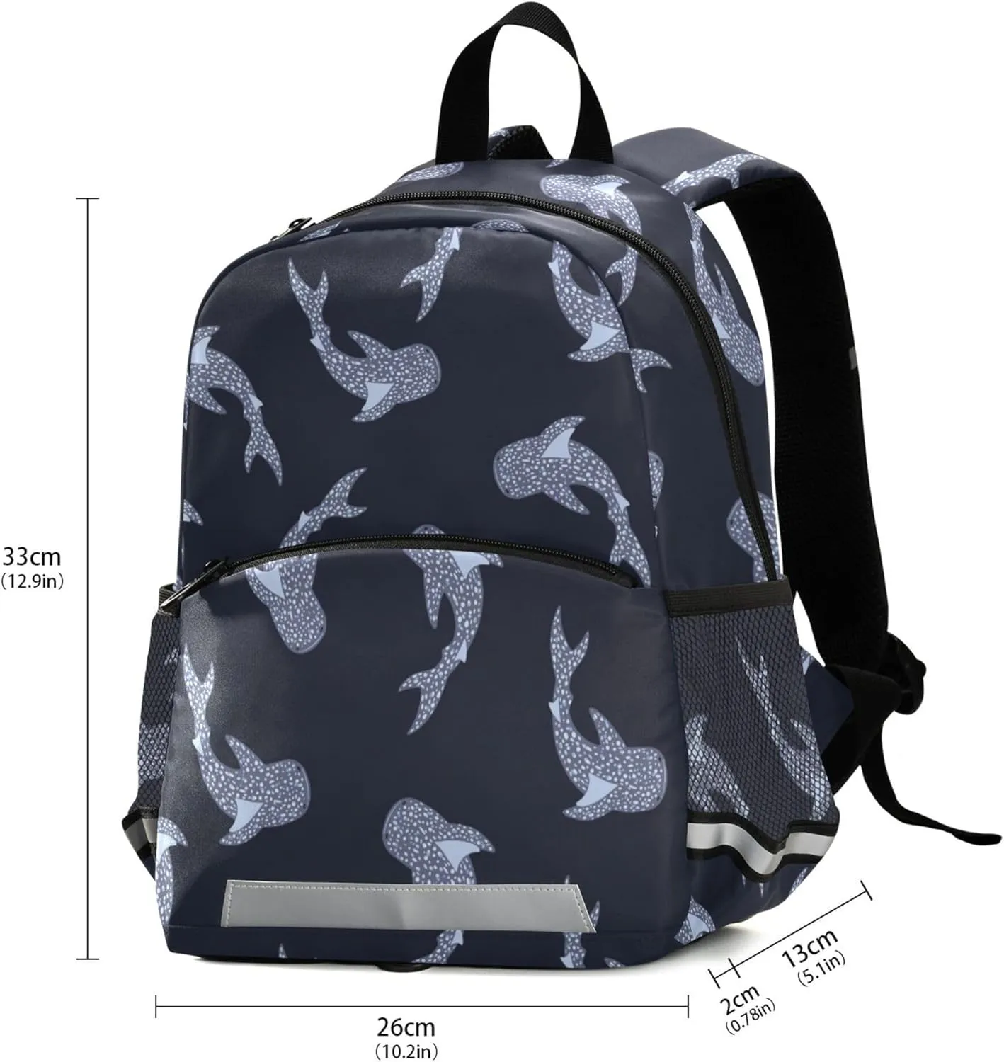 Fisyme Sea Whale Sharks Backpack Schoolbag Kids Daypack Toddler Travel School Bag Small Mini Backpacks for Kindergarten Preschool Nursery Boys Girls