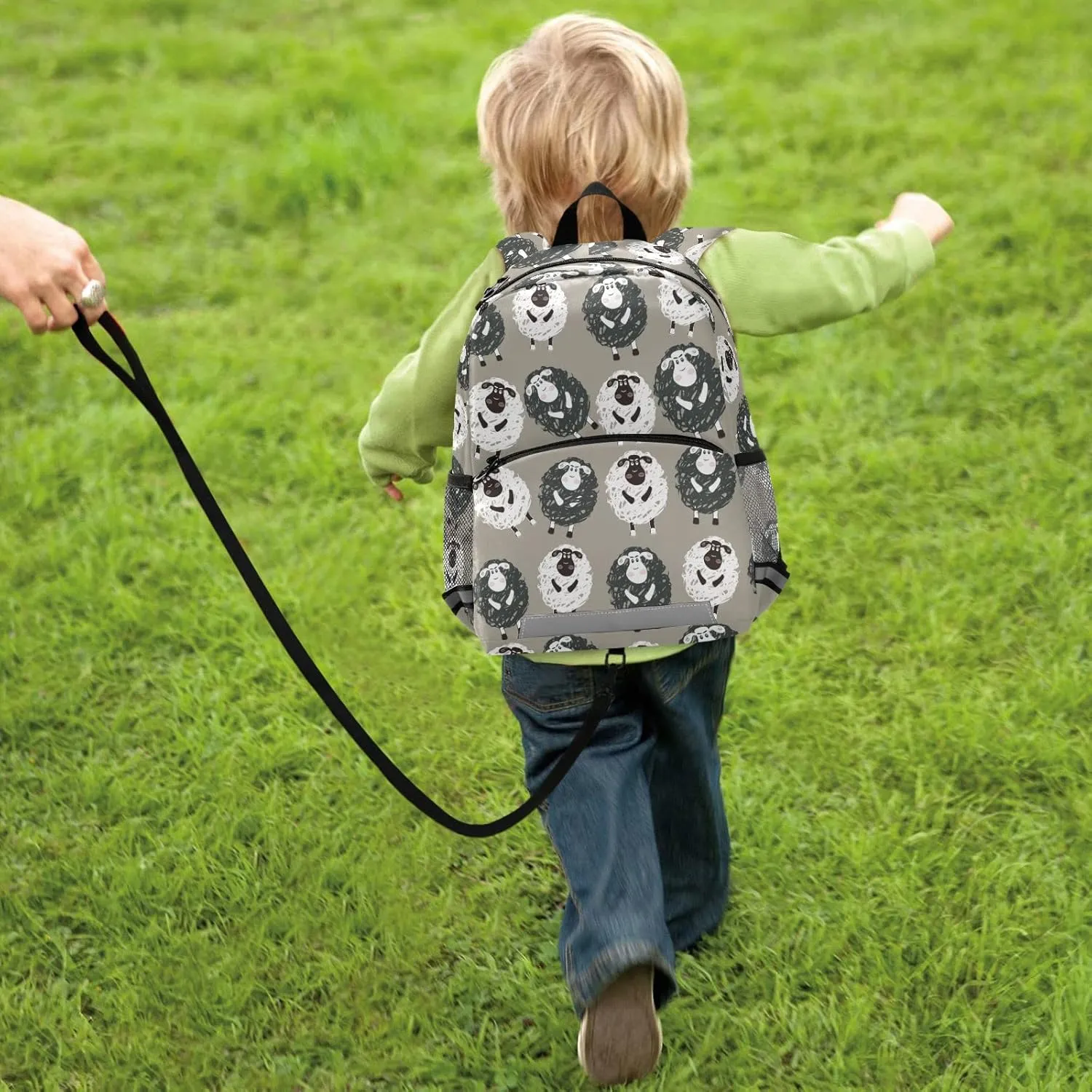 Fisyme Sheep Funny Cartoon-image Backpack Schoolbag Kids Daypack Toddler Travel School Bag Small Mini Backpacks for Kindergarten Preschool Nursery Children Boys Girls with Chest Strap