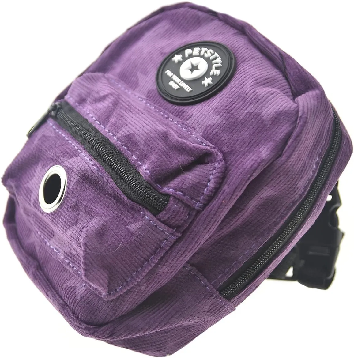 FLAdorepet Dog Backpack Harness with Leash, Dog Poop Bag Dispenser, Pet Self Carrier Adjustable Travel Hiking Walking Harness Backpack for Small Medium Dogs (S((Fit:5-10lb) Purple)