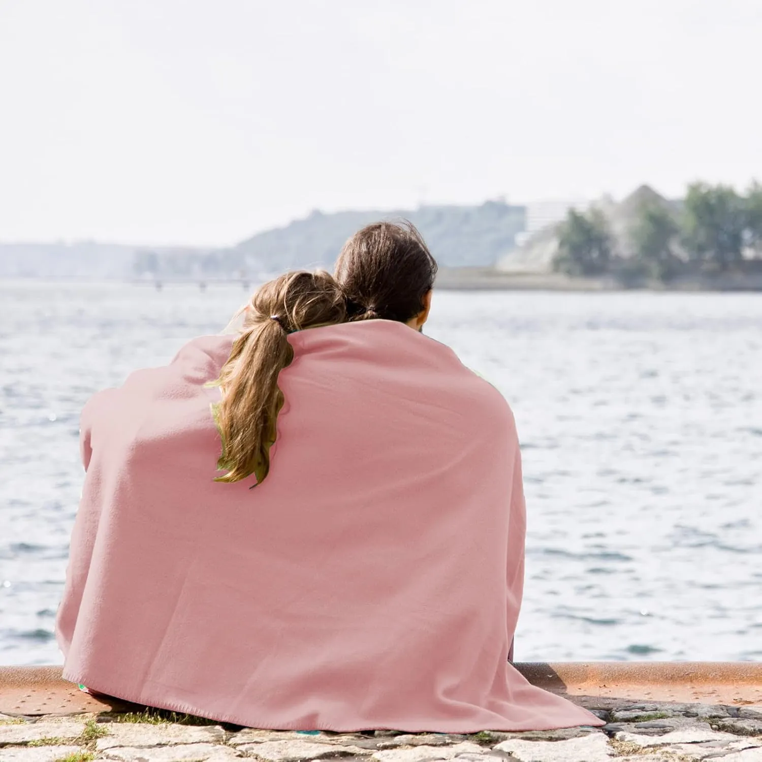 Fleece Throw Blanket Set Bulk for Travel Kids Outdoor Wedding Pet (Pink, Pack of 6 50x60 Inches)