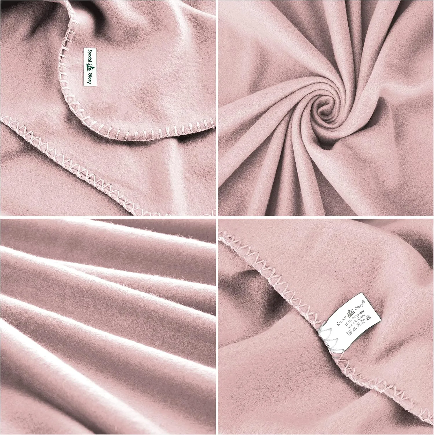 Fleece Throw Blanket Set Bulk for Travel Kids Outdoor Wedding Pet (Pink, Pack of 6 50x60 Inches)
