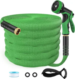 Flexible Garden Hose 75ft, Lightweight Water Hose with 10 Function Spray, Portable Water Pipe Leak-Proof Kink Free Non-Shrinking Drinking Water Safe Hose Durable for Car Wash Patio Yard House Camping