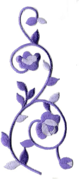Flower Swirl Lavender Design (L) Iron On Applique Patch Embroidered Iron on Patch Sew On for Clothing Applique for Jackets, Hats, Backpacks Repair Patches for Craft