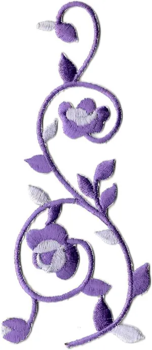 Flower Swirl Lavender Design (R) Iron On Applique Patch Embroidered Iron on Patch Sew On for Clothing Applique for Jackets, Hats, Backpacks Repair Patches for Craft