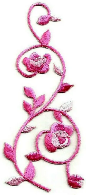 Flower Swirl - Pink - Abstract Decor - Iron On Applique Patch - L Embroidered Iron on Patch Sew On for Clothing Applique for Jackets, Hats, Backpacks Repair Patches for Craft