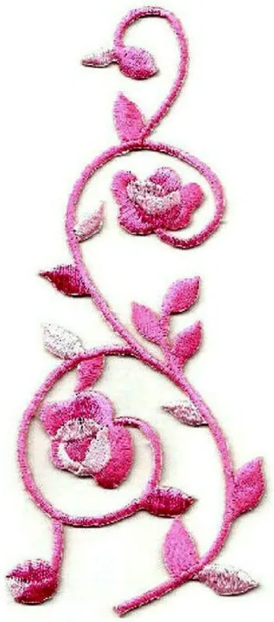 Flower Swirl - Pink - Abstract Decor - Iron On Applique Patch - R Embroidered Iron on Patch Sew On for Clothing Applique for Jackets, Hats, Backpacks Repair Patches for Craft