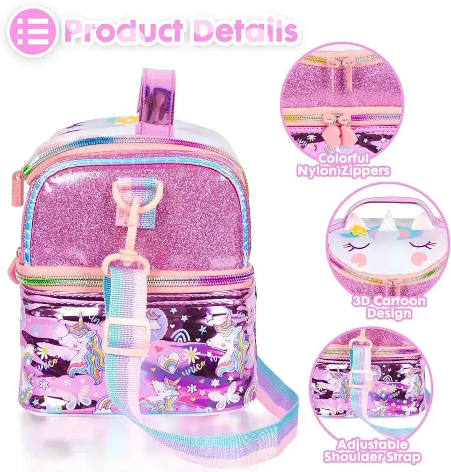 FOREVER GLITTER DUAL COMPARTMENT LUNCH BAG