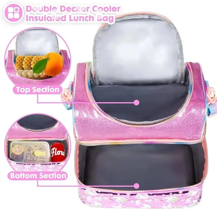 FOREVER GLITTER DUAL COMPARTMENT LUNCH BAG