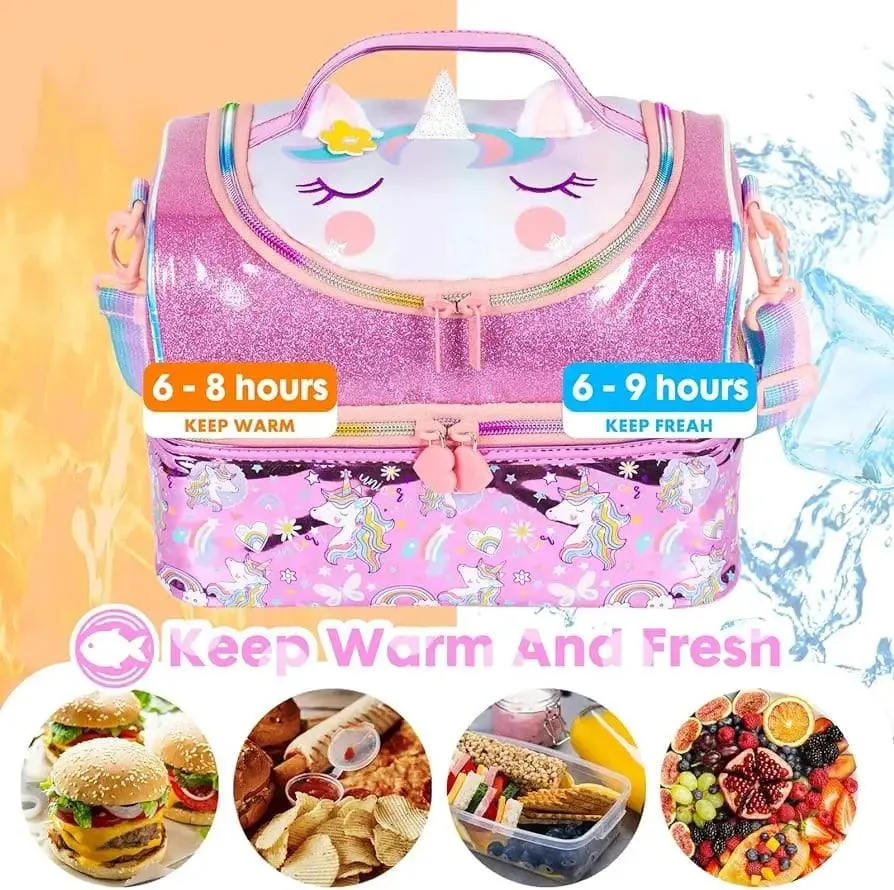 FOREVER GLITTER DUAL COMPARTMENT LUNCH BAG