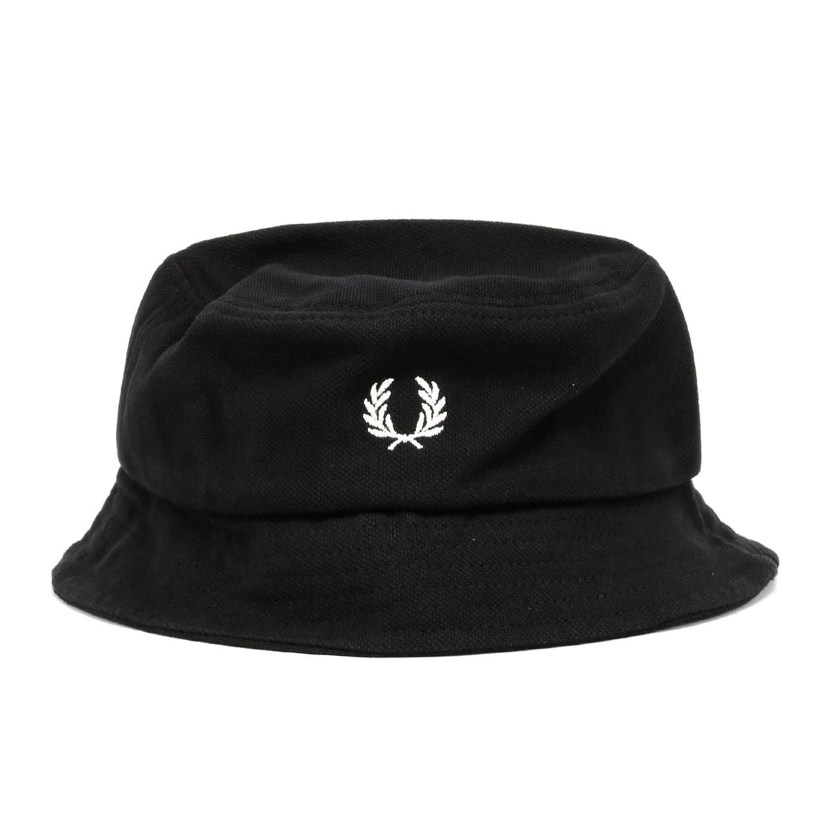 Fred Perry Pique Cotton Black Bucket Hats