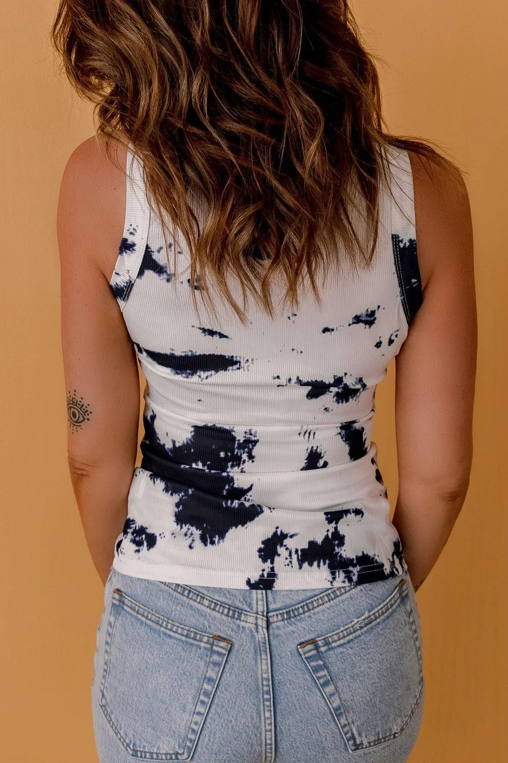 Free-Spirited Crew Neck Tie Dye Tank Top