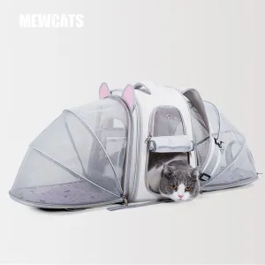 Front Rear Expandable Cat Carrier Backpack Tent