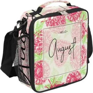 Fruit Hello August Lunch Box for Kids Teens Boys Girls Reusable Insulated Lunch Bag for Women Men Cooler Lunchbox Adjustable Shoulder Strap for School Work Picnic