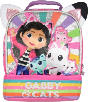 Gabby's Dollhouse Lunch Box 3D Gabby and Cats Dual-Compartment Insulated Lunch Bag Cooler
