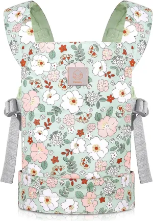 GAGAKU Doll Carrier for Kids, Toy Baby Doll Carrier, Reborn Dolls Carrier Toy Baby Sling with Adjustable Straps, Baby Doll Accessories - Green - Camellia