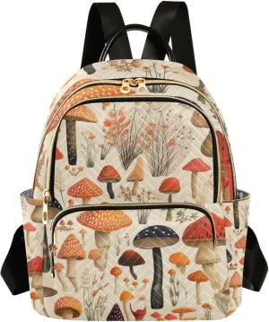 GAIGEO Colorful Forest Mushrooms Fashion Backpack Purse, Women Backpack for Travel, Anti Theft Backpack for Women, M