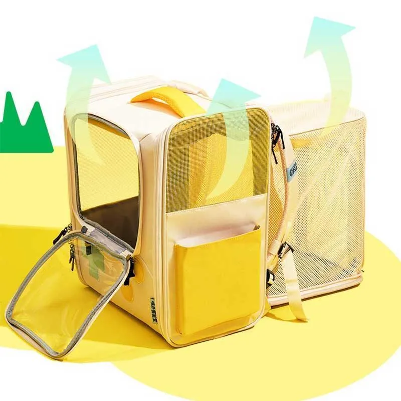 Game Retro Foldable Cat Backpack Expandable 2 Color Large Carrier Bag