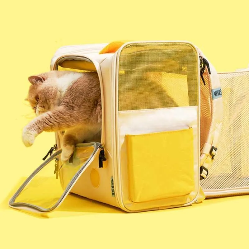 Game Retro Foldable Cat Backpack Expandable 2 Color Large Carrier Bag