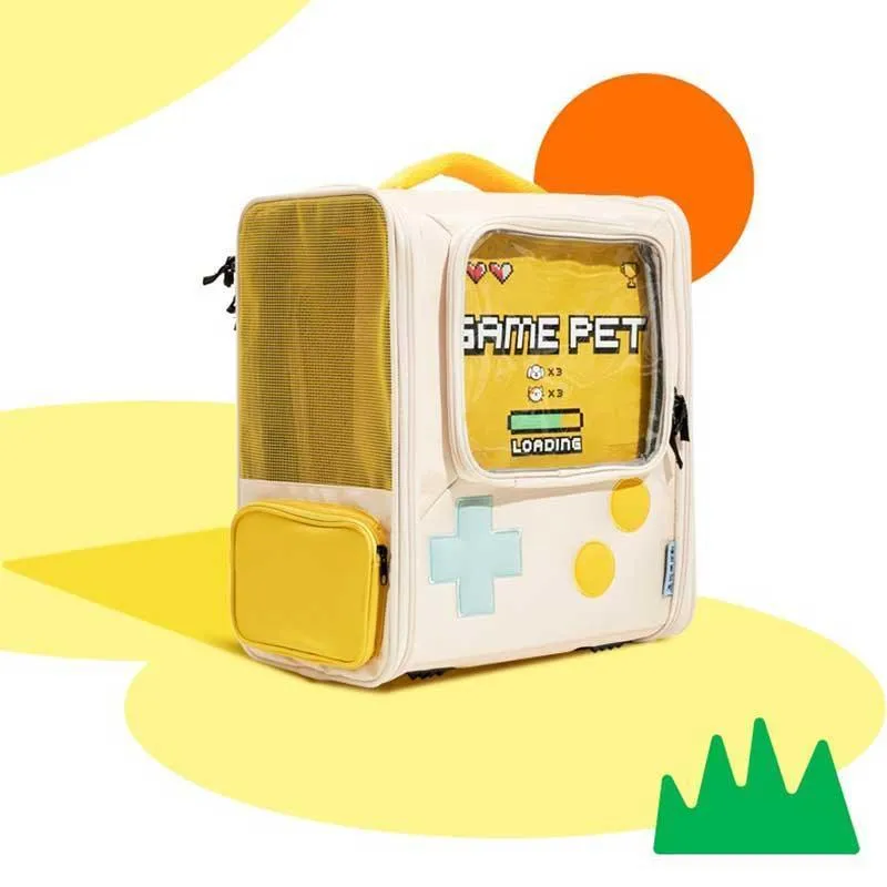 Game Retro Foldable Cat Backpack Expandable 2 Color Large Carrier Bag