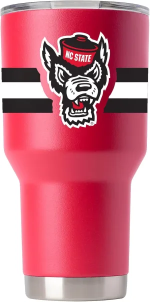 Gametime Sidekicks North Carolina State 30oz Red Tumbler - Officially Licensed, 18/8 Stainless Steel, Double-walled, Vacuum-insulated, UV LED Printed Logos, Sweatless, Stays Hot/Cold - 360 Wrap