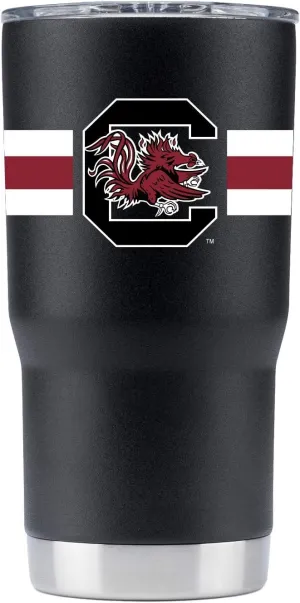 Gametime Sidekicks South Carolina 20oz Black Tumbler - Officially Licensed, 18/8 Stainless Steel, Double-walled, Vacuum-insulated, UV LED Printed Logos, Sweatless, Stays Hot/Cold - 360 Wrap