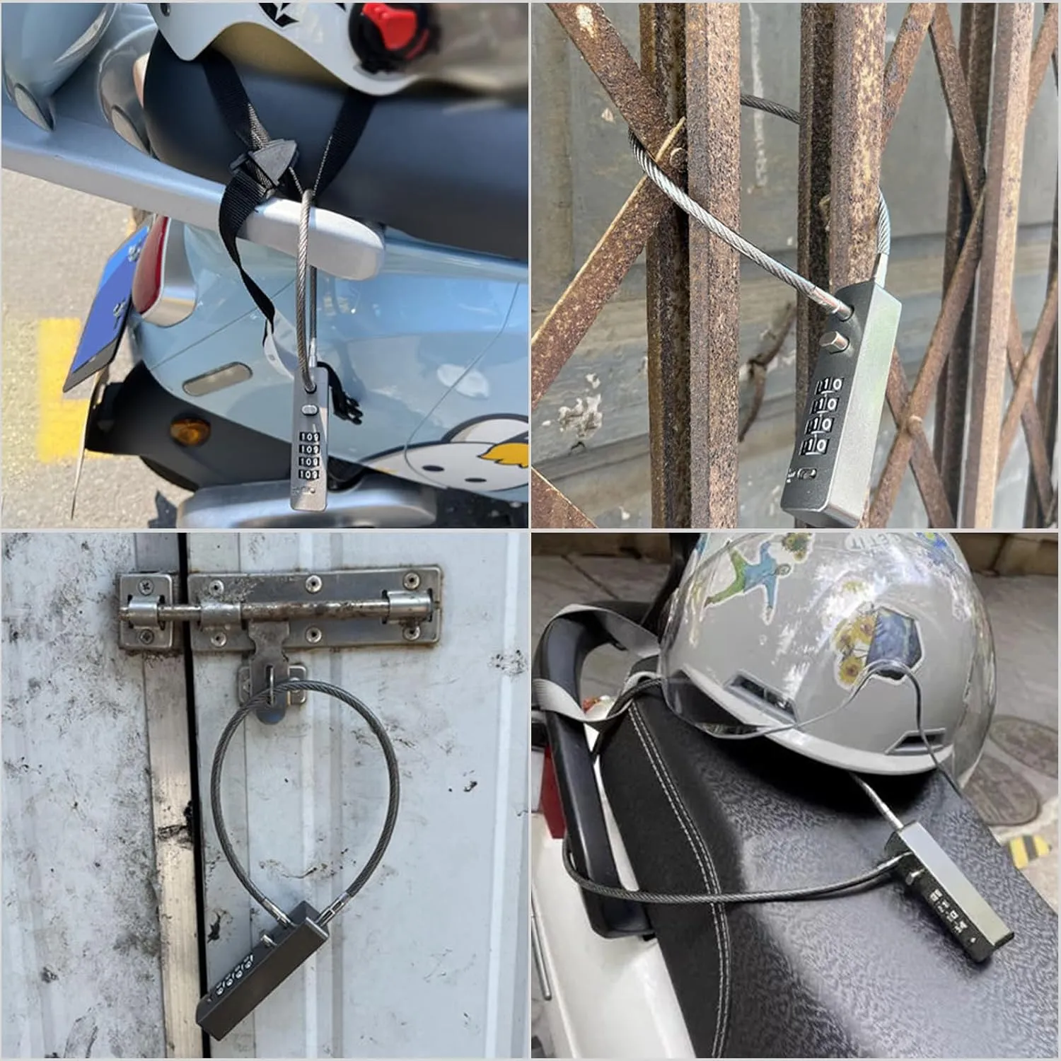gate Locks for Outdoor Fence gate Lock Locker Lock Bike Lock Cable Chain Lock Combination Lock Outdoor(Blue)