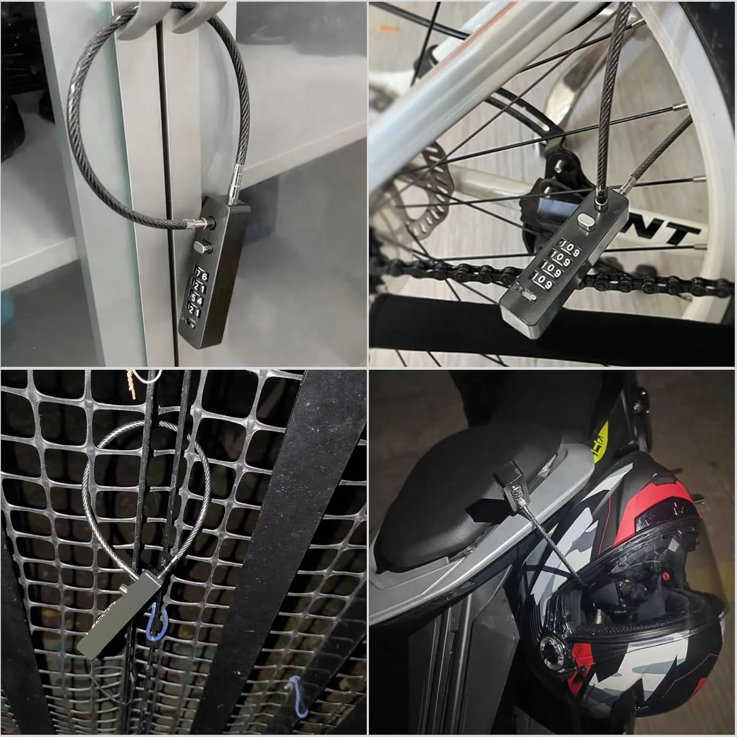 gate Locks for Outdoor Fence gate Lock Locker Lock Bike Lock Cable Chain Lock Combination Lock Outdoor(Blue)