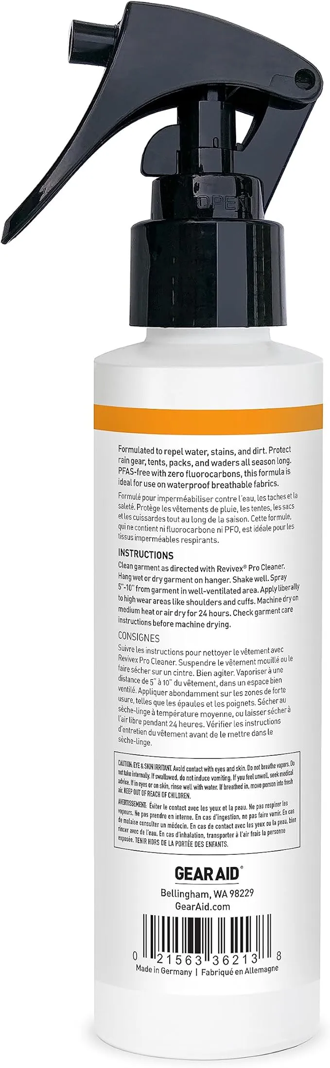 Gear AID Revivex Durable Water Repellent (DWR) Spray for Waterproofing, Restoring Performance on Nylon Jackets, Gore-TEX, Paddle, Snow and Camping Gear
