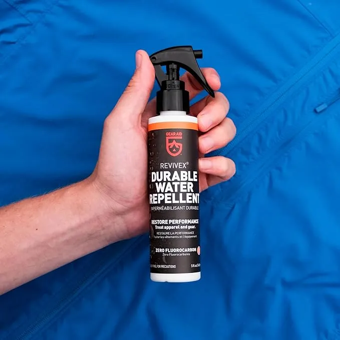 Gear AID Revivex Durable Water Repellent (DWR) Spray for Waterproofing, Restoring Performance on Nylon Jackets, Gore-TEX, Paddle, Snow and Camping Gear