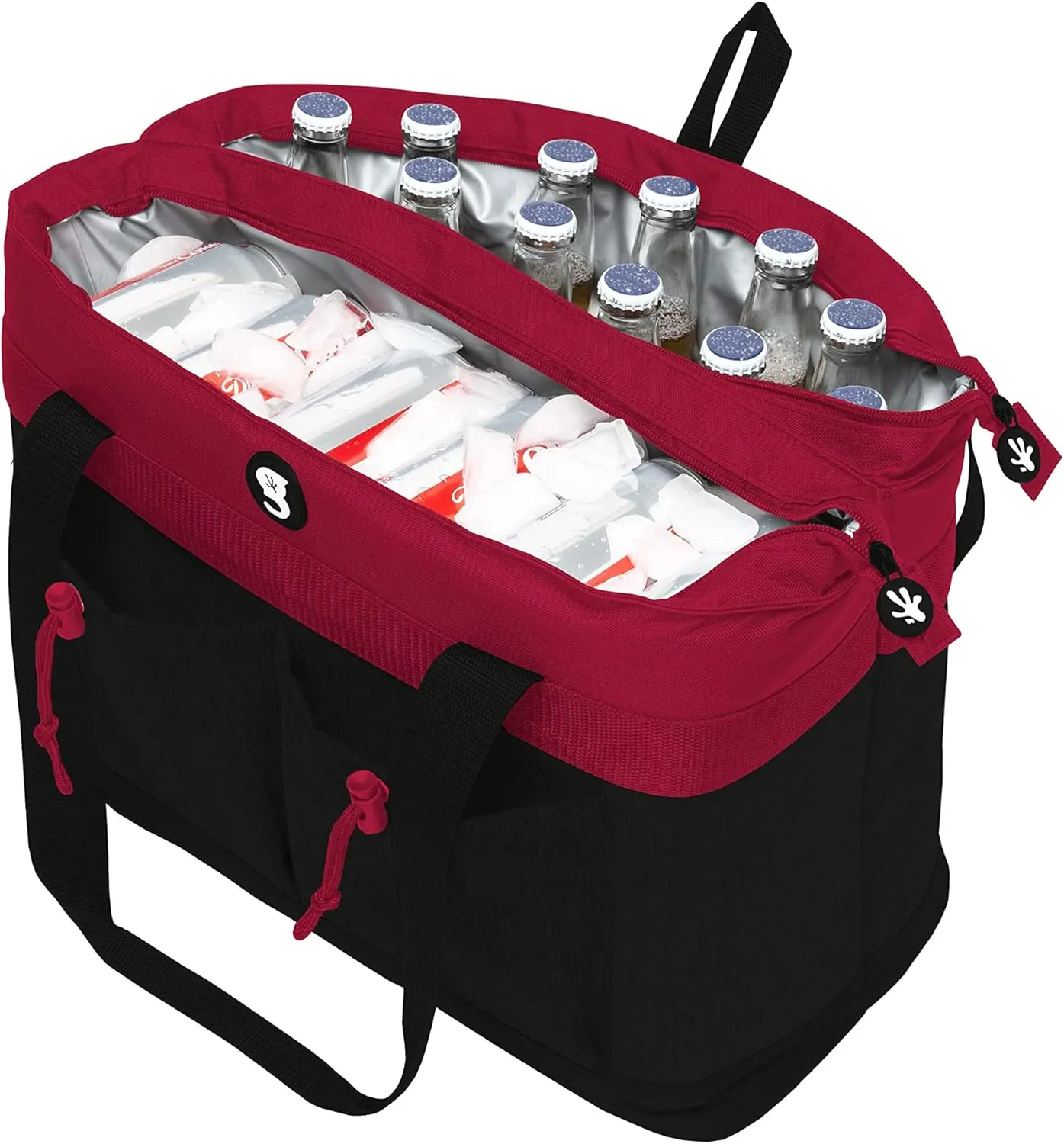 geckobrands 2 Compartment Tote Cooler – Durable, Leak-Proof Insulated Cooler Bag for Food and Drinks