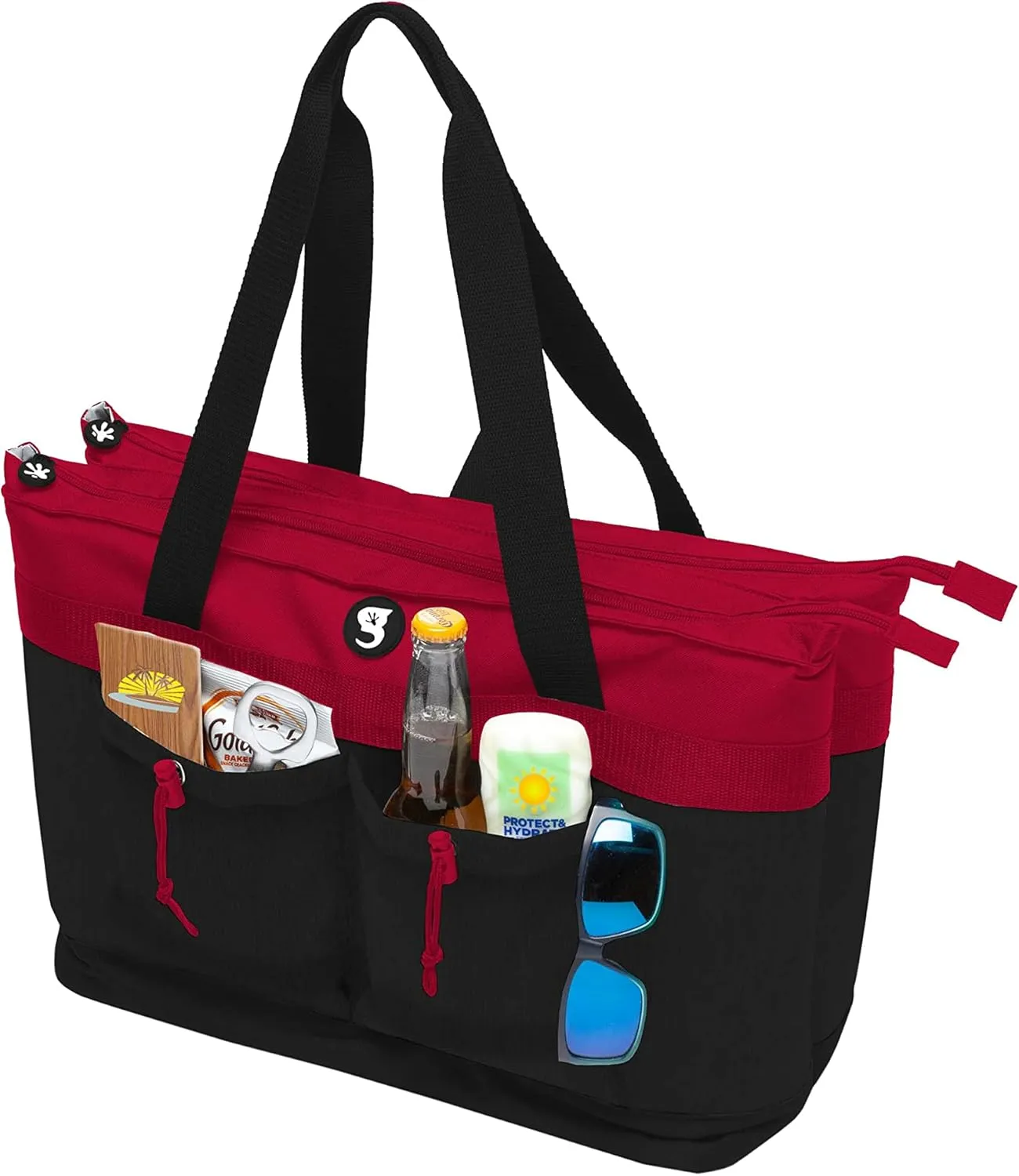 geckobrands 2 Compartment Tote Cooler – Durable, Leak-Proof Insulated Cooler Bag for Food and Drinks