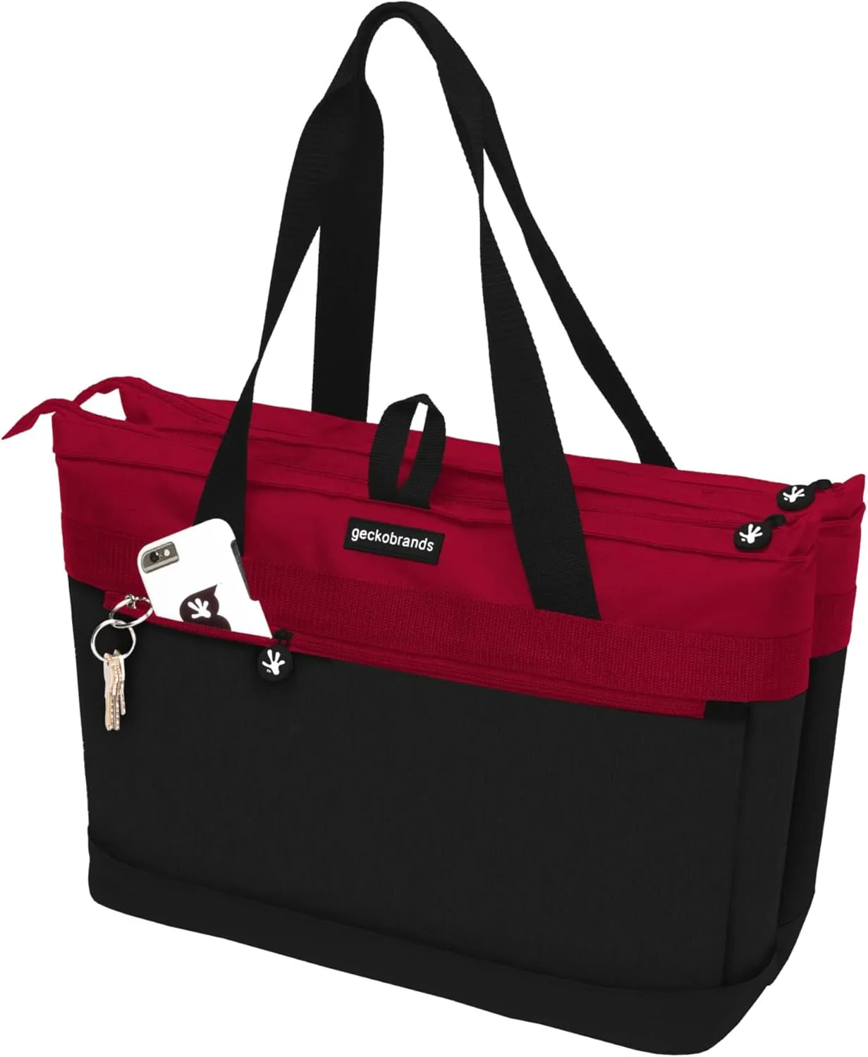 geckobrands 2 Compartment Tote Cooler – Durable, Leak-Proof Insulated Cooler Bag for Food and Drinks