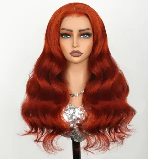 Ginger Wig Human Hair,13x6 HD Ginger Body Wave Lace Frontal Wigs Human Hair Pre Plucked With Baby Hair,210% Density Colored Orange Wig human hair for Women 26 Inch