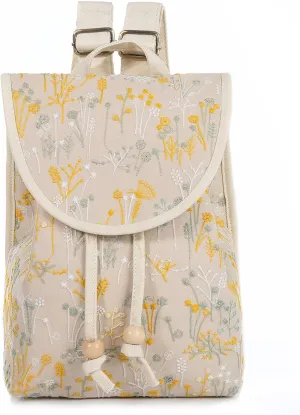 Goodhan Floral Embroidered Backpack Purse for Women Small Travel Handbag Shoulder Bag Daypack