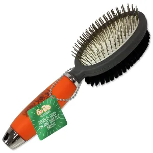 GoPets Double-Sided Pin & Bristle Brush, Dog & Cat Grooming Brush for Detangling, Shedding Control, Fur & Dirt Removal, Smooth & Efficient Pet Grooming for Healthy Coat, Comfortable Ergonomic Handle