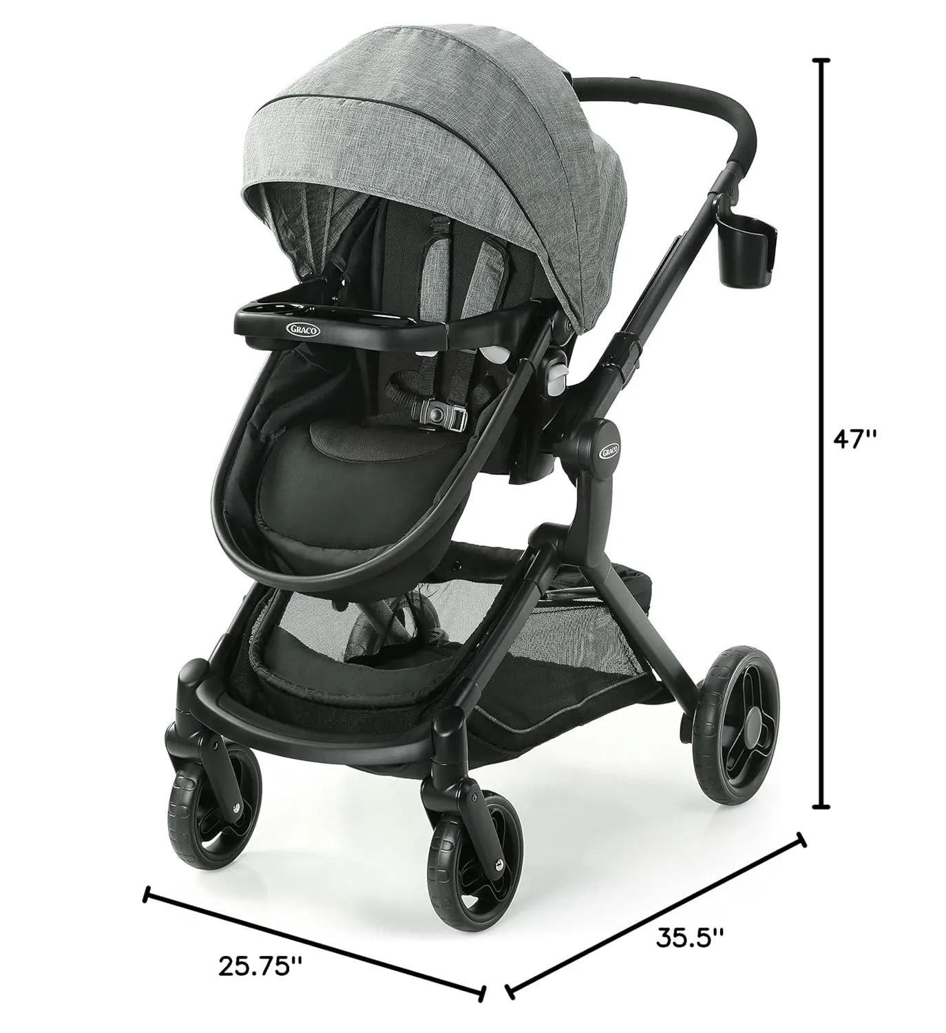 Graco Modes Nest Baby Stroller with Height Adjustable Reversible Seat, Nico