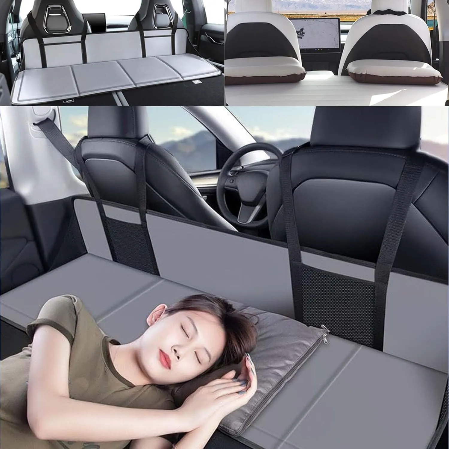 (Gray) Car Camping Essentials,Increase Cargo Car Bed Space,Mattress Accessories for SUV with Flate Trunk,Tesla Model Y,RAV4,CRV,X-Trail,Outback,Highlander,Kuga,Tiguan,Cherokee,Equinox,Explorer