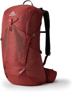 Gregory Zulu 30L Unisex Hiking/Backpacking Pack, Freefloat Hipbelt, Internal Hydration Sleeve For Water Bladder, (Reservoir Not Included), Medium/Large, Rust Red