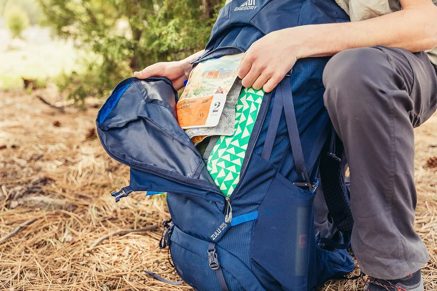 Gregory Zulu 55L Unisex Hiking/Backpacking Pack, Freefloat Hipbelt, Internal Hydration Sleeve For Water Bladder, (Reservoir Not Included), Medium/Large, Forage Green