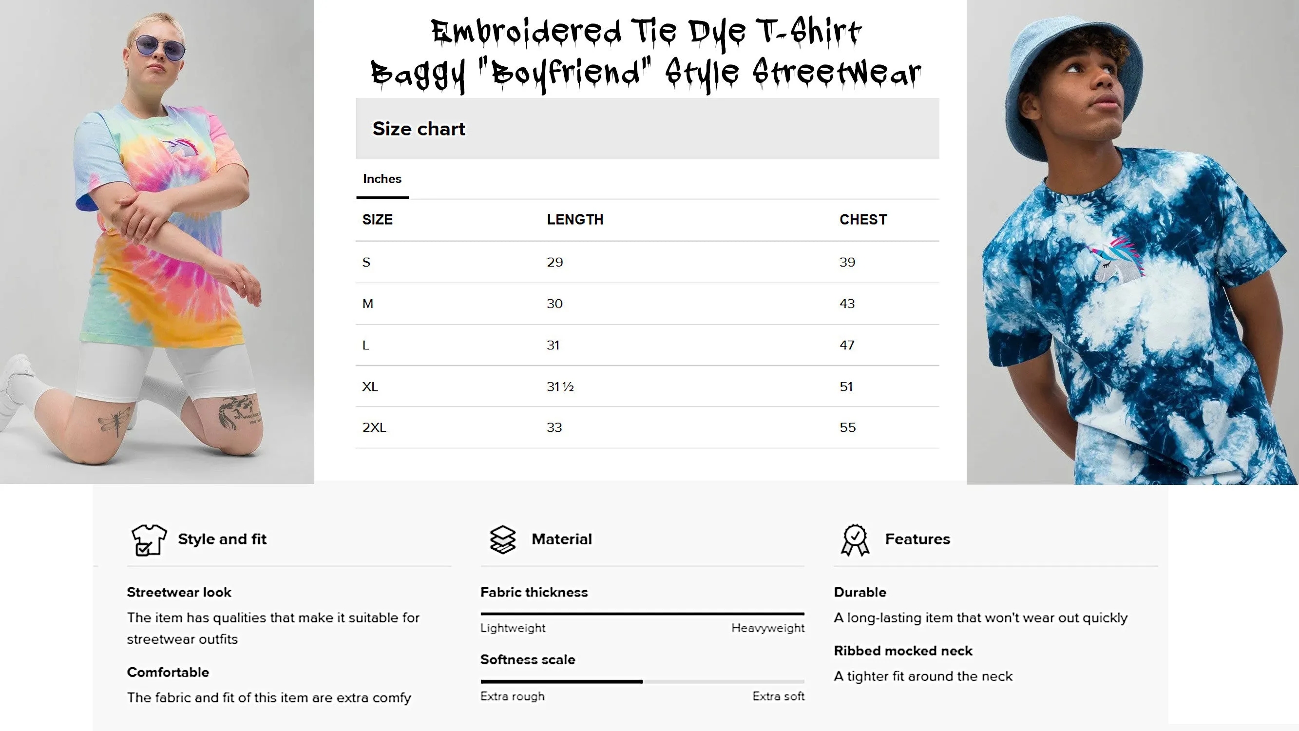 Griz Embroidery Tie Dye T-shirt