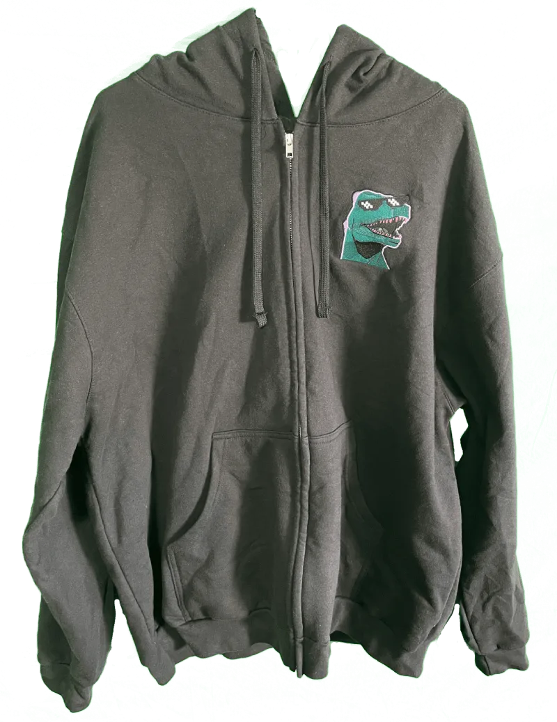 Groovy Kaiju - Embroidered Logo Zip-Up Hoodie