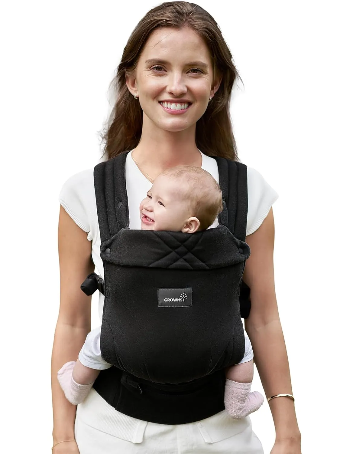 GROWNSY Baby Carrier Newborns to Toddlers, Ergonomic Baby Toddler Carrier Slings Wraps with Head Support, Easy to Wear,Infant Carrier Baby Gift,Travel and Hiking Friendly, for Babies 7 to 44 lb(Black)