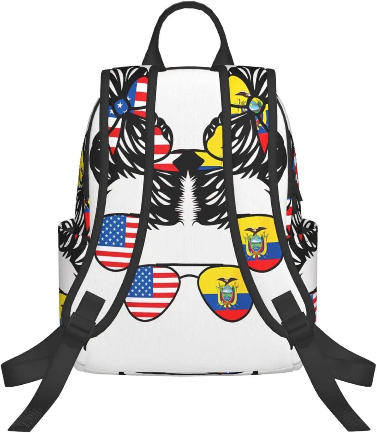 Half American Half Ecuadorian Women Ecuador Flag Casual Backpacks Large Capacity Laptop Backpack Sports Fitness Rucksack Travel Carry-On Daypack Work Bag for Outdoor Camping