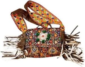 Handmade Sindhi Cultural Embroidered Clutch Bag for Women – Traditional Mirror Work Ethnic Purse for Weddings & Festivals.