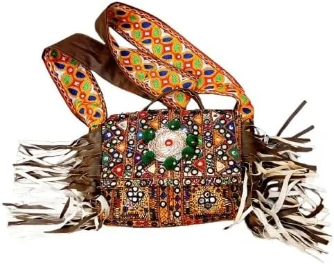 Handmade Sindhi Cultural Embroidered Clutch Bag for Women – Traditional Mirror Work Ethnic Purse for Weddings & Festivals.