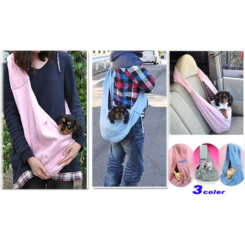 Hands-Free Reversible Small Dog Cat Sling Carrier Bag For Outdoor on Sale