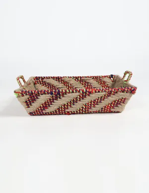 Handwoven Multipurpose Square Storage Tray with Handles