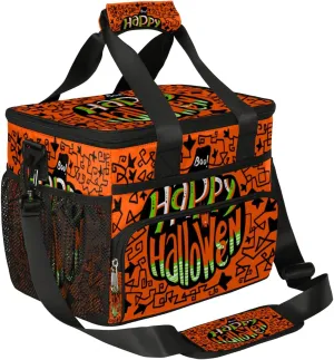 Happy Halloween Topic Insulated Lunch Bag for Women Men Large Adult Leakproof Lunch Box with Adjustable Shoulder Strap Reusable Cooler Tote Bag for Work Office Picnic Beach