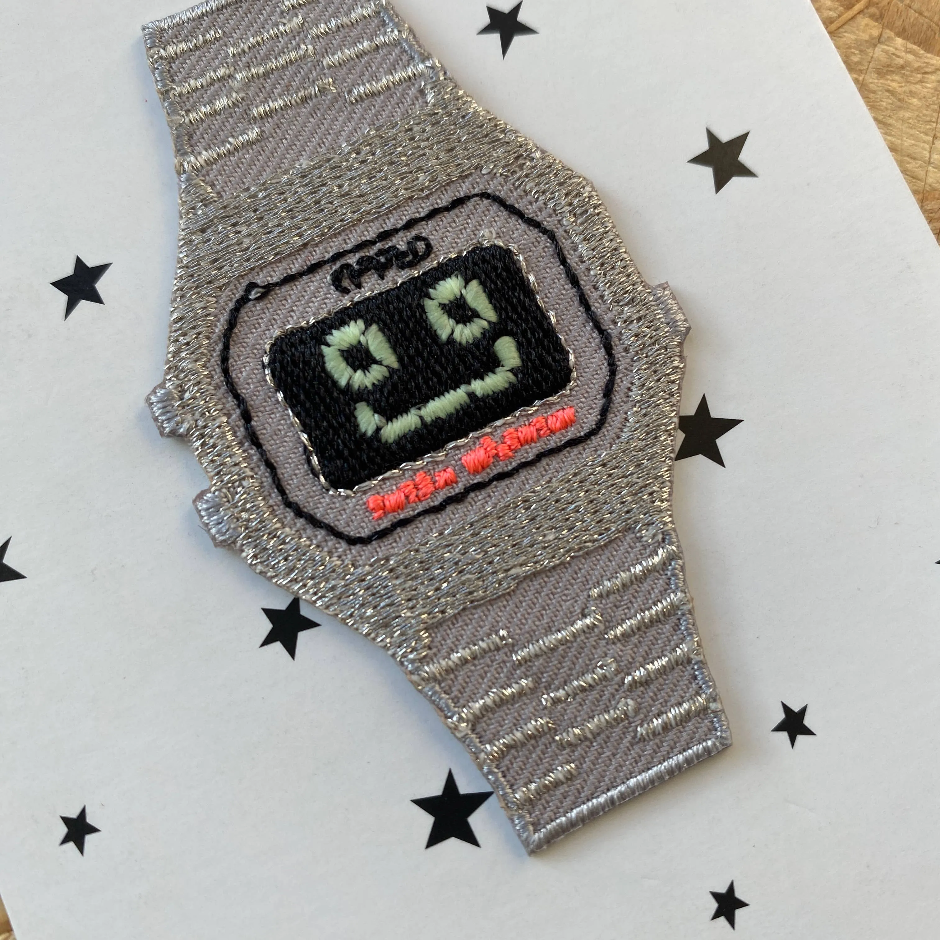 Happy Watch Iron on Patch